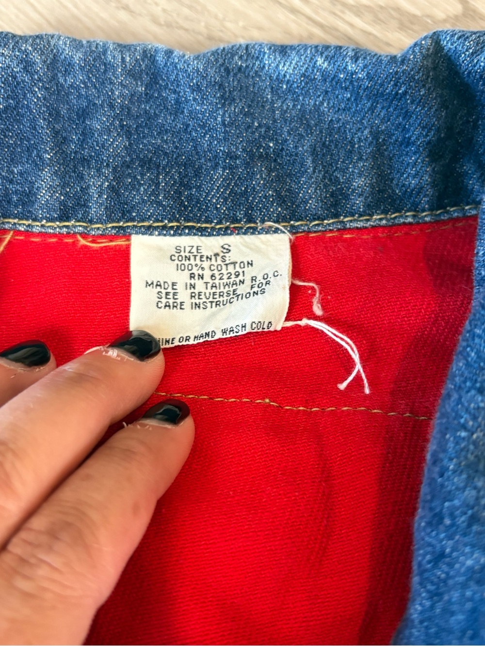 VTG Slick Colorblock Denim Vest with Number Patch - Picture 3 of 4